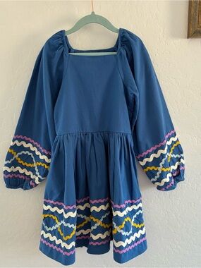 Molo Ciris mystic Blue Dress 100% organic cotton danish designer girls 7/8